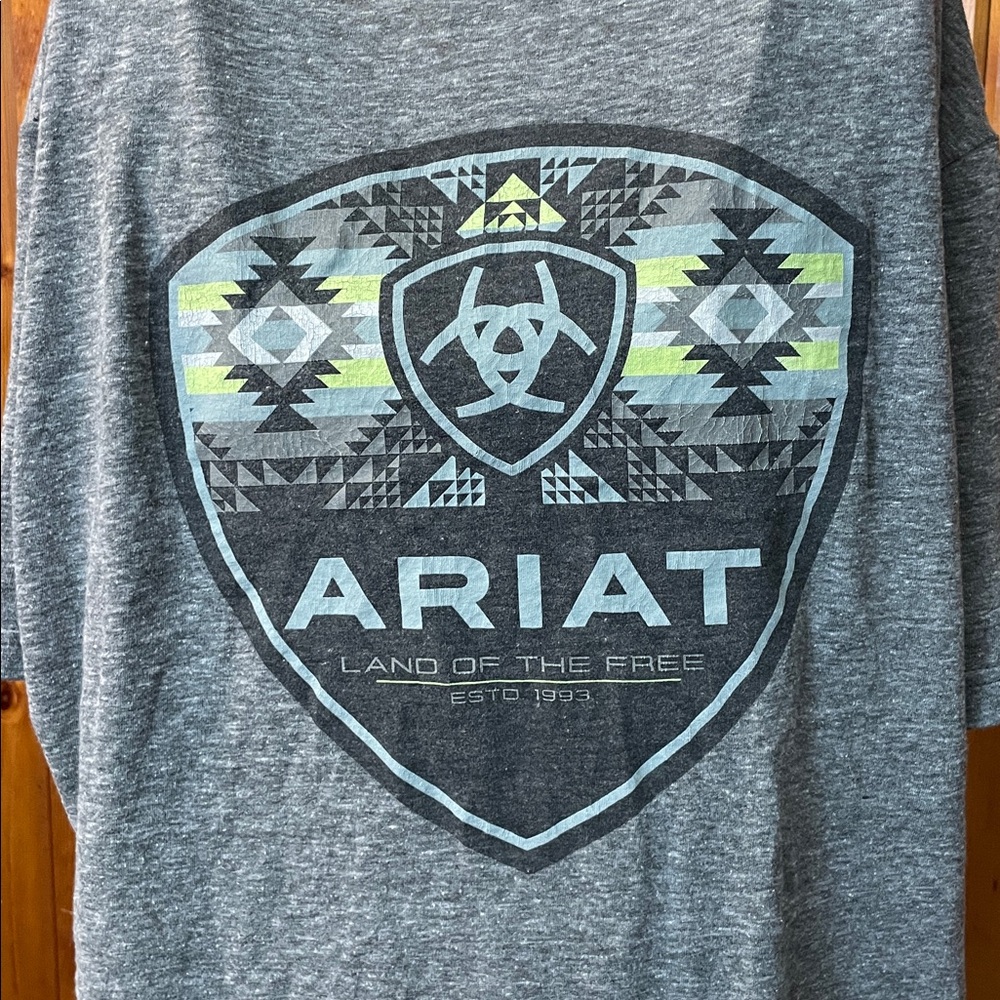 Ariat Heather Gray Men's Short Sleeve Tee short sleeve men’s shirt size medium - Picture 6 of 6